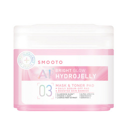 Smooto โทนเนอร์แพด Bright Glow Hydrojelly Mask & Toner Pad 80แผ่น 180กรัม - Smooto, โทนเนอร์/สเปรย์น้ำแร่