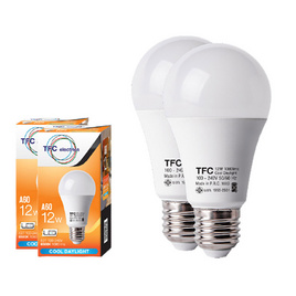 TFC หลอด LED A60 ECO 12 วัตต์ ขั้ว E27 แสงเดย์ไลท์ -ขาว / 2ชิ้น - TFC, 7Online