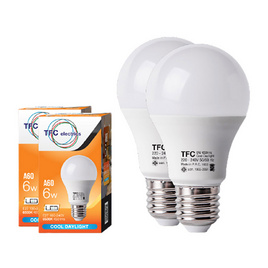 TFC หลอด LED A60 ECO 6 วัตต์ ขั้ว E27 แสงเดย์ไลท์ -ขาว / 2ชิ้น - TFC, 7Online