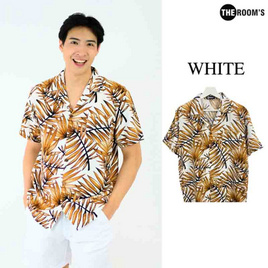 THE ROOM'S เสื้อฮาวาย ลาย โทรปิค สีขาว - THE ROOM'S, เสื้อผ้า