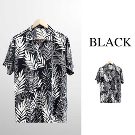 THE ROOM'S - เดอะรูม เสื้อฮาวาย ลายโฮโนลูลู สีดำ - THE ROOM'S, เสื้อผ้า