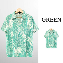 THE ROOM'S - เดอะรูม เสื้อฮาวาย ลายโฮโนลูลู สีเขียว - THE ROOM'S, เสื้อผ้า