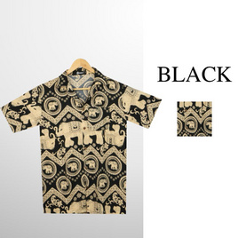 THE ROOM'S - เดอะรูม เสื้อช้าง ลายหยัก สีดำ - THE ROOM'S, เสื้อผ้า