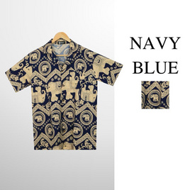 THE ROOM'S - เดอะรูม เสื้อช้าง ลายหยัก สีกรมท่า - THE ROOM'S, เสื้อผ้า