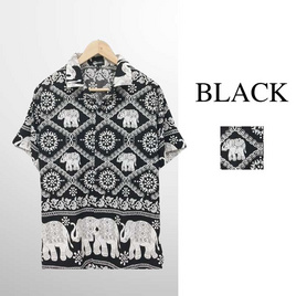 THE ROOM'S - เดอะรูม เสื้อช้าง ลายโซ่ สีดำ - THE ROOM'S, เสื้อผ้า