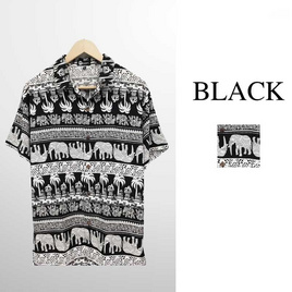 THE ROOM'S - เดอะรูม เสื้อช้าง ลายมะพร้าว สีดำ - THE ROOM'S, เสื้อผ้า