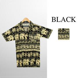 THE ROOM'S - เดอะรูม เสื้อช้าง ลายกาชัน สีดำ - THE ROOM'S, เสื้อผ้า