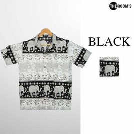 THE ROOM'S - เดอะรูม เสื้อช้าง ลายก้านกล้วย สีดำ - THE ROOM'S, เสื้อผ้า