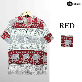 THE ROOM'S - เดอะรูม เสื้อช้าง ลายก้านกล้วย สีแดง - THE ROOM'S, เสื้อผ้า