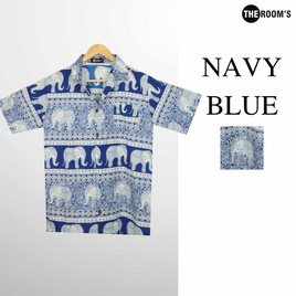 THE ROOM'S - เดอะรูม เสื้อช้าง ลายกางเขน สีกรมท่า - THE ROOM'S, เสื้อผ้า