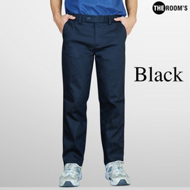 THE ROOM'S - เดอะรูม กางเกงสแล็ค กางเกงทำงาน กางเกงขายาว ผ้าชีโน่ยืด ขากระบอกตรง - THE ROOM'S, THE ROOM'S