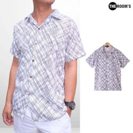 THE ROOM'S เดอะรูม เสื้อฮาวายผ้าไหมเย็น โทนสีขาว-ดำ - THE ROOM'S, เสื้อผ้า