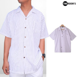 THE ROOM'S เดอะรูม เสื้อฮาวายผ้าไหมเย็น โทนสีขาว-ดำ - THE ROOM'S, เสื้อผ้า