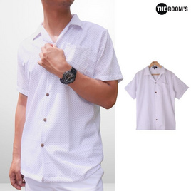 THE ROOM'S เดอะรูม เสื้อฮาวายผ้าไหมเย็น โทนสีขาว-ดำ - THE ROOM'S, 7Online