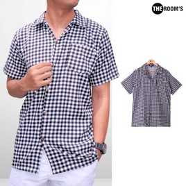 THE ROOM'S เดอะรูม เสื้อฮาวายผ้าไหมเย็น โทนสีขาว-ดำ - THE ROOM'S, เสื้อผ้า