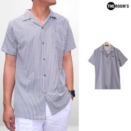 THE ROOM'S เดอะรูม เสื้อฮาวายผ้าไหมเย็น โทนสีขาว-ดำ - THE ROOM'S, สินค้าใหม่แฟชั่น