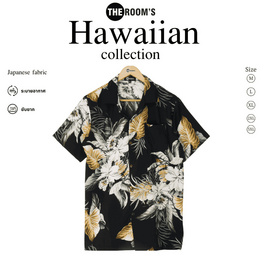 THE ROOM'S - เดอะรูม เสื้อฮาวาย ลาย ลิลลี่ทรอปิคอล สีดำ - THE ROOM'S, Aloha Summer นี้ต้องมี