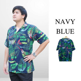 THE ROOM'S เสื้อฮาวาย ลายAloha leaf สีกรมท่า - THE ROOM'S, เสื้อผ้าและเครื่องประดับ