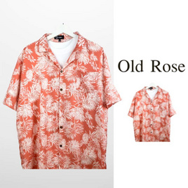 THE ROOM'S เสื้อฮาวาย ลายBox wood สีโอล์ดโรส - THE ROOM'S, เสื้อผ้าและเครื่องประดับ