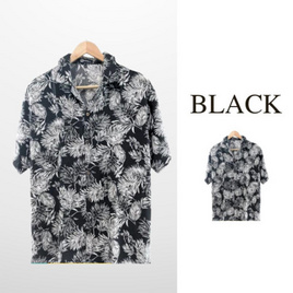 THE ROOM'S เสื้อฮาวาย ลายBox wood สีดำ - THE ROOM'S, แฟชั่น