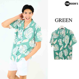 THE ROOM'S เสื้อฮาวาย ลาย Hawaiian Monstera สีเขียว - THE ROOM'S, เสื้อผ้าและเครื่องประดับ