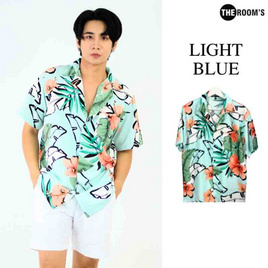 THE ROOM'S เสื้อฮาวาย ลาย Lily Banana leaves สีเขียว - THE ROOM'S, เสื้อผ้า