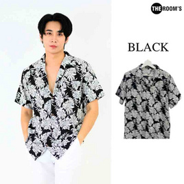THE ROOM'S เสื้อฮาวาย ลาย Macaw สีดำ - THE ROOM'S, แฟชั่น