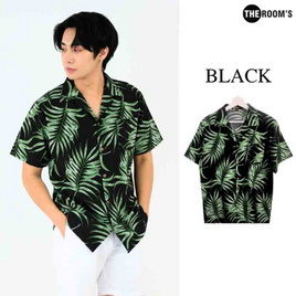 THE ROOM'S เสื้อฮาวาย ลาย Tokyo สีดำ - THE ROOM'S, เสื้อผ้าและเครื่องประดับ