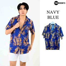 THE ROOM'S เสื้อฮาวาย ลาย Tokyo สีกรมท่า - THE ROOM'S, เสื้อผ้า