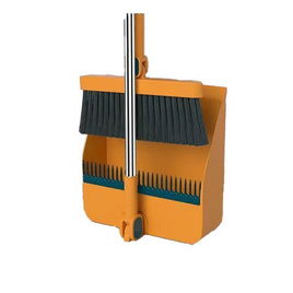 TIN TIN ชุดไม้กวาดพร้อมที่ตัก ปรับองศาได้ - สีส้ม - TIN TIN, ไม้กวาดและที่โกยผง