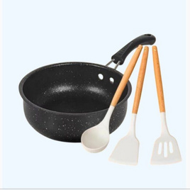 TIN TIN กระทะ ขนาด 19 CM รุ่น Z0152-Black + Set ตะหลิว 3 ชิ้น - TIN TIN