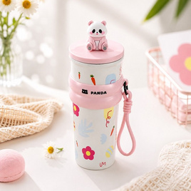 TIN TIN (PANDA) แก้วน้ำสแตนเลสเก็บอุณหภูมิ 700 ML - หมีสีชมพู - TIN TIN, ห้องครัวและอุปกรณ์