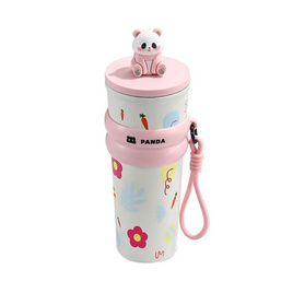 TIN TIN (PANDA) แก้วน้ำสแตนเลสเก็บอุณหภูมิ 700 ML - หมีสีชมพู - TIN TIN