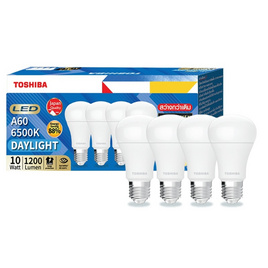 TOSHIBA หลอดไฟ LED High Lumen แพ็ก 4 แสงเดย์ไลท์ 6500K - Toshiba, หลอดไฟ