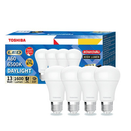TOSHIBA หลอดไฟ LED High Lumen แพ็ก 4 แสงเดย์ไลท์ 6500K - Toshiba, หลอดไฟ