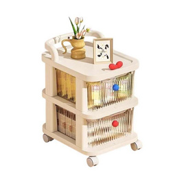 TS Modern Living ชั้นเก็บของอเนกประสงค์ พลาสติกพร้อมล้อ ( โปร่งใส 2 ชั้น ) - TS Modern Living, ชั้นวางของ