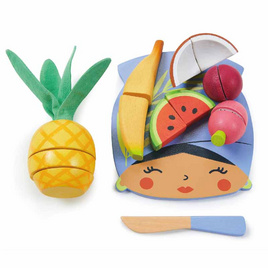 Tender Leaf Toys ของเล่นไม้ ชุดหั่นผลไม้เขตร้อน Tropical Fruit Chopping Board - Tender Leaf Toys, ของเล่นเพื่องานอดิเรก