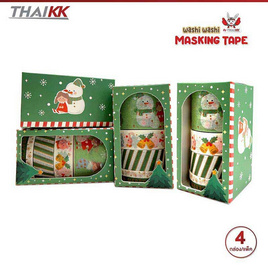 ThaiKK Masking Tape เทปวาชิ เวอติคาส กรีนคริสต์มาส (แพ็ก 4 กล่อง) - ThaiKK, ThaiKK ไอเทมลดแรง! Best Seller! ลดสูงสุด 30%