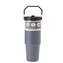 TinTin Shop แก้วเก็บอุณหภูมิ แบบมีหูหิ้ว 890 ML - เทา - TinTin Shop, อุปกรณ์จัดเก็บอาหาร