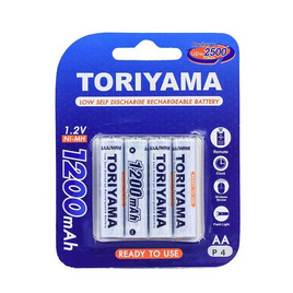 Toriyama ถ่านชาร์จ รุ่น AA1200 Pack 4 - Toriyama, แบตเตอรี่