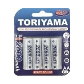 Toriyama ถ่านชาร์จ รุ่น AA2600 Pack 4 - Toriyama, ถ่านชาร์จ