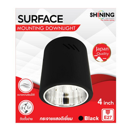 Toshiba SHINING ดาวน์ไลท์ติดลอย กลม 4นิ้ว สีดำ - Toshiba, รางนีออนและดาวน์ไลท์