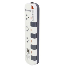 Toshino รางปลั๊ก มอก. 3 ช่อง ป้องกันไฟกระชาก สายยาว 3 เมตร P3375USB-3M - Toshino, ปลั๊กยูเอสบี