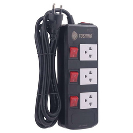 Toshino รางปลั๊ก มอก. 3 ช่อง ป้องกันไฟกระชาก สายยาว 3 เมตร TIS315-3M - Toshino, Toshino Power Strip