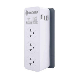 Toshino รางปลั๊ก 3 ช่อง + 3 USB 3.1 A 1 สวิตช์ 2 ม. รุ่น CW-33USB พร้อมที่วางโทรศัพท์ - Toshino, เครื่องใช้ไฟฟ้าภายในบ้าน