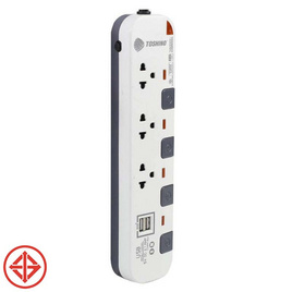 Toshino รางปลั๊ก มอก. 3 ช่อง ป้องกันไฟกระชาก สายยาว 5 เมตร P3375USB-5M - Toshino, ปลั๊กยูเอสบี