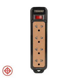 Toshino รางปลั๊กไฟ 4 ช่อง สาย VCT 3 x 0.75 ยาว 3 เมตร สีดำ N1-375-3M (BK) - Toshino, Toshino Power Strip