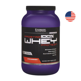 Ultimate PROSTAR Whey Protein เวย์โปรตีน ขนาด 2 lbs รสสตรอเบอร์รี่ - Ultimate, อาหารเสริมเพิ่มน้ำหนักและกล้ามเนื้อ