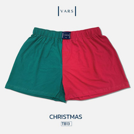 VARS กางเกงบ๊อกเซอร์ ผ้าคอตตอน 100% รุ่น Two-Tones สี เมอร์รีคริสต์มาส - VARS BOXER