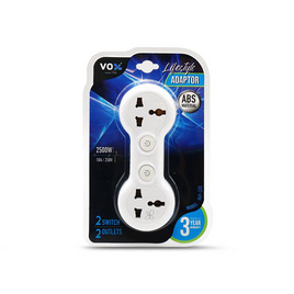 VOX Universal Adapter 2 สวิตช์ 2 ช่องเสียบ รุ่น VAP-220 - VOX, รางปลั๊กไฟ